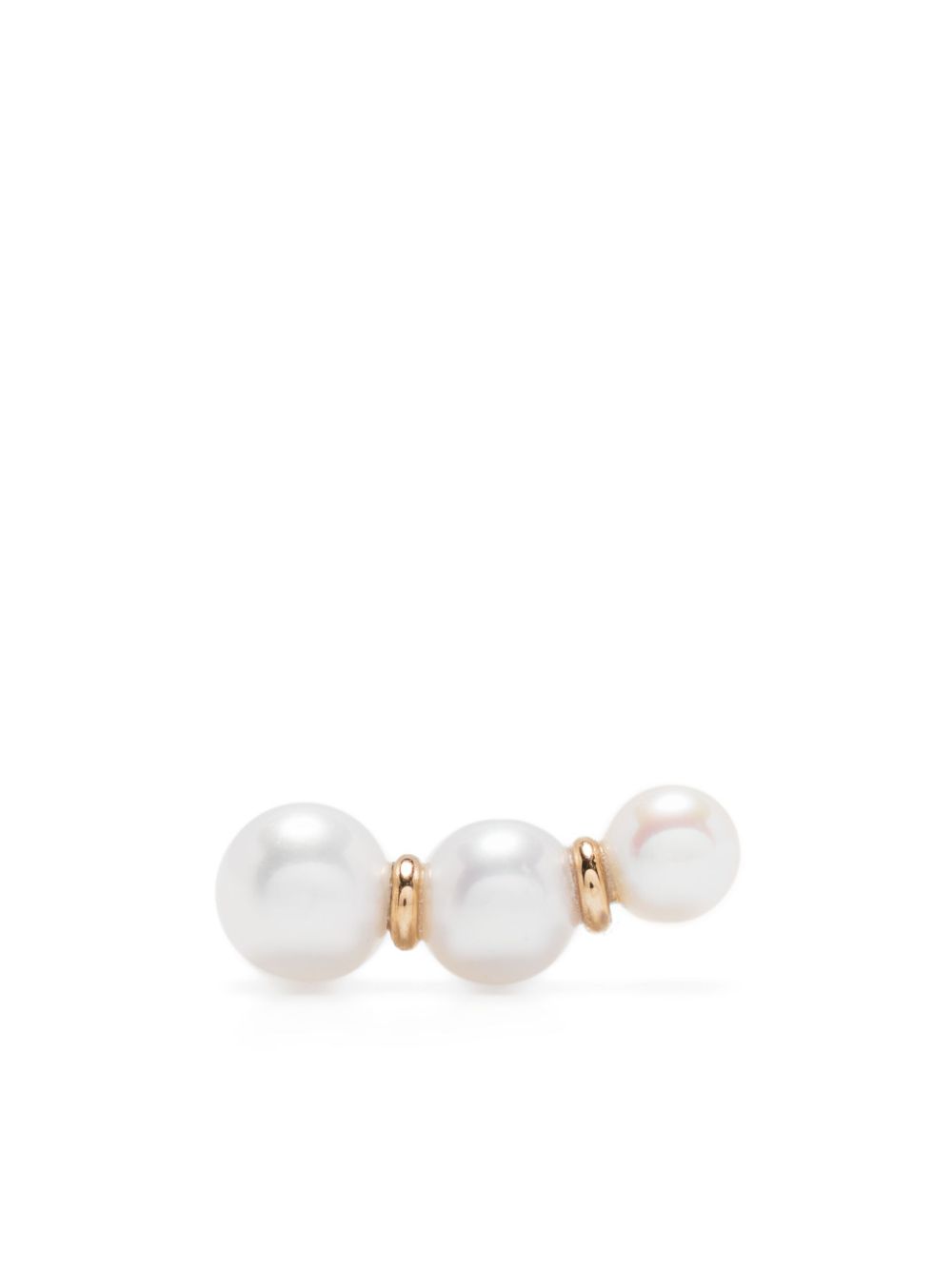 Sophie Bille Brahe Trois Perles 14kt Yellow Gold Single Earring With Pearls In 14k Yg/fresh Water Pearls