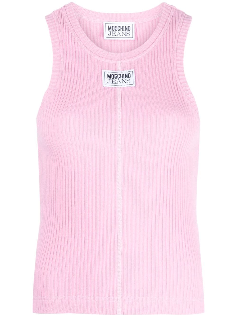 MOSCHINO JEANS ribbed cotton tank top - Pink