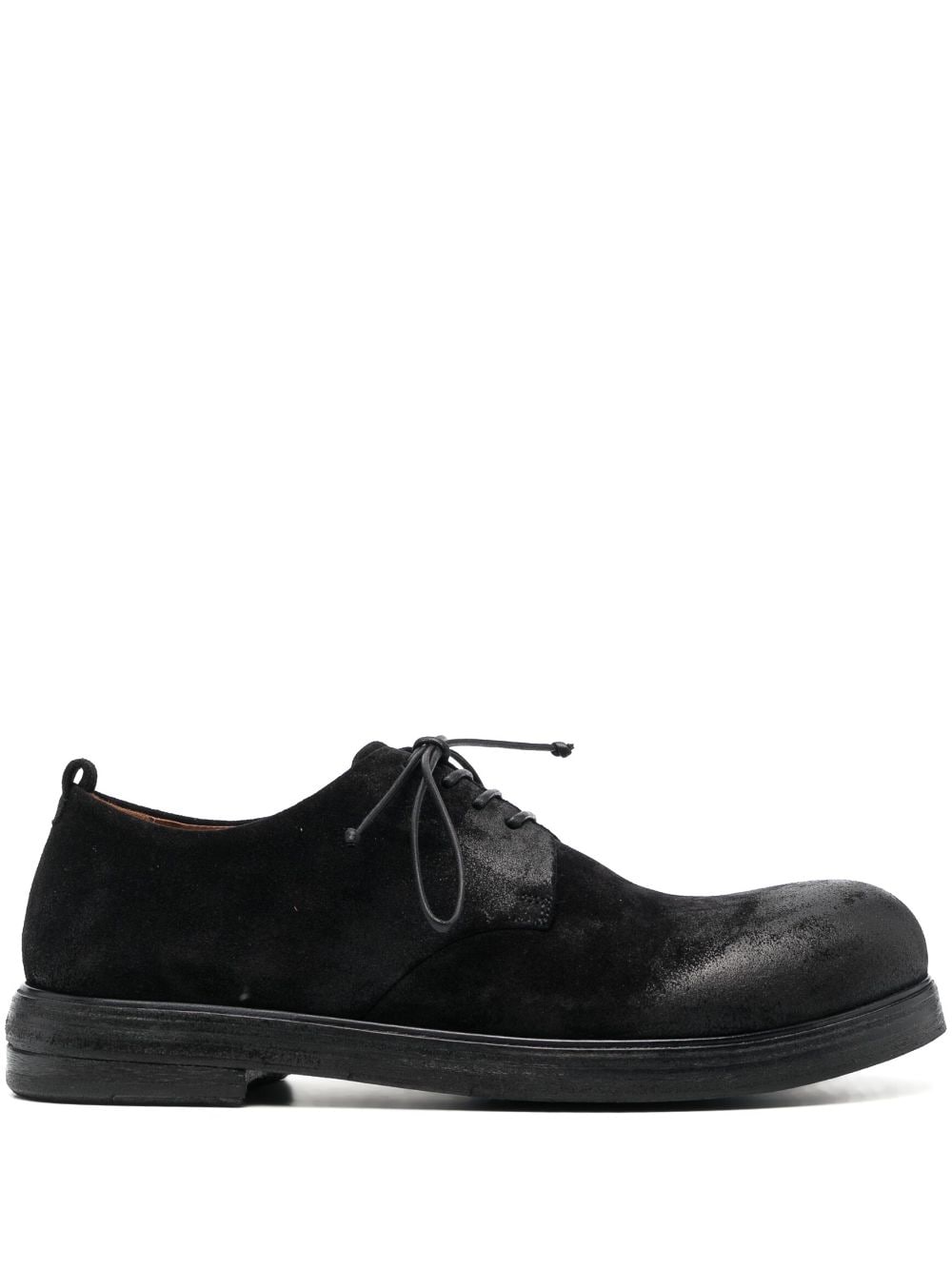 Marsèll Round-toe Suede Derby Shoes In Black
