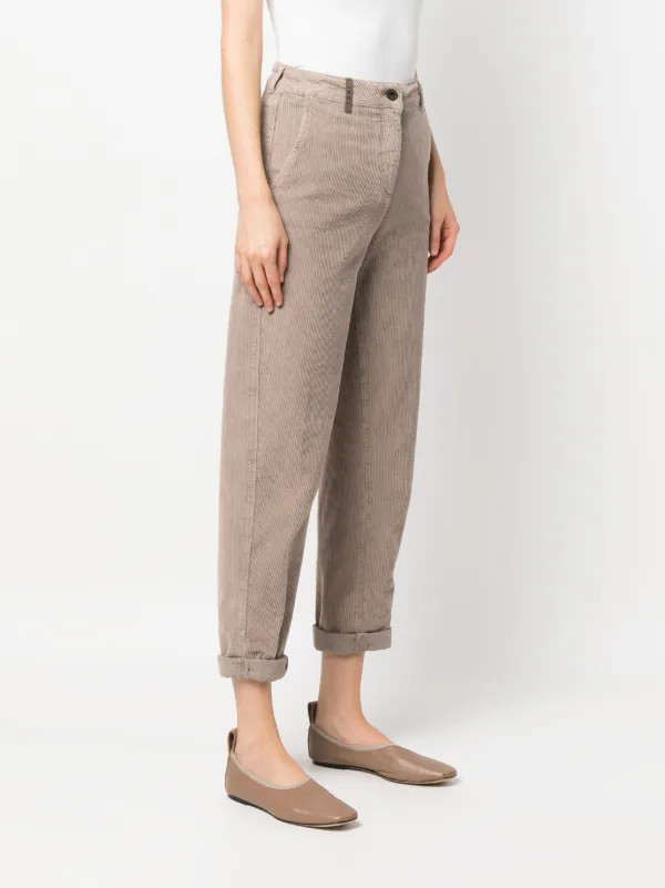 Peserico Corduroy Cropped Trousers Farfetch