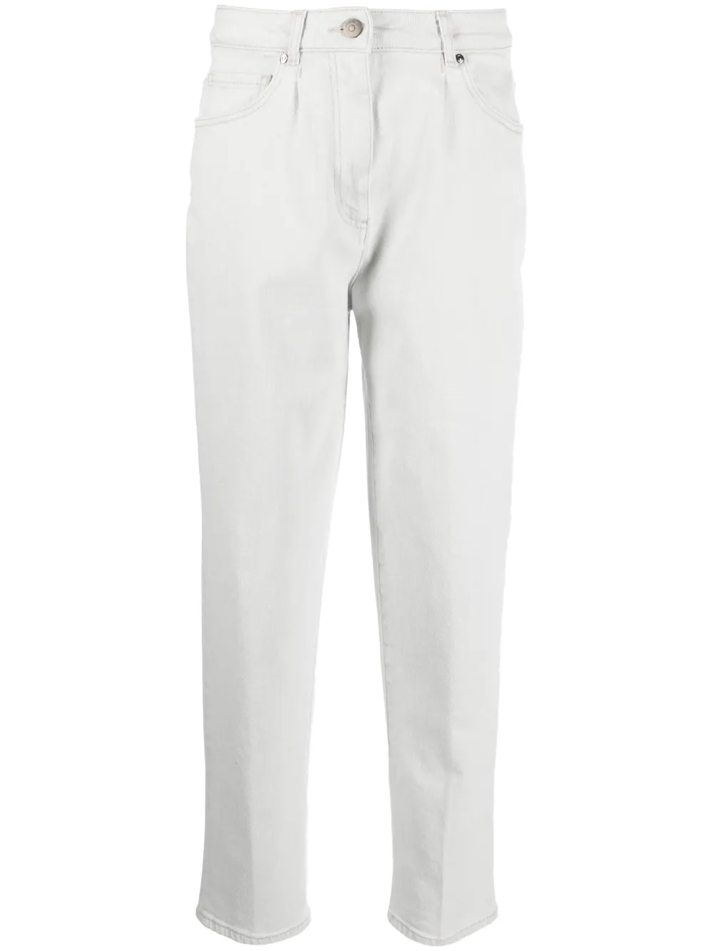 Peserico Light-wash Tapered-leg Jeans In Grey