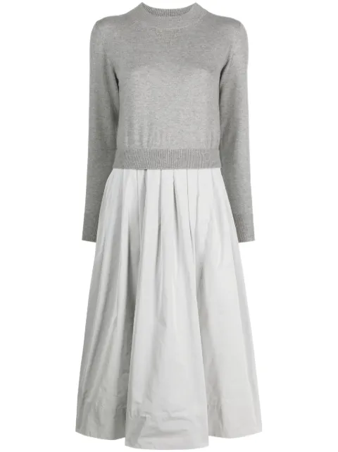 Peserico knitted-panel flared midi dress