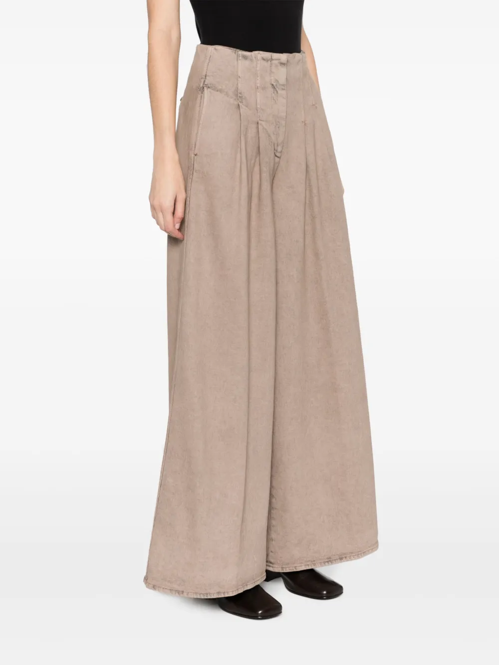  Peserico Wide-leg Pleated Jeans - Neutrals 
