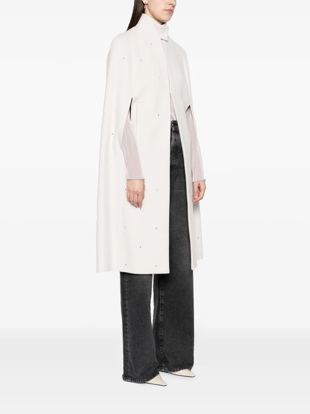  Peserico Funnel-neck Crystal-embellished Cape - Pink 