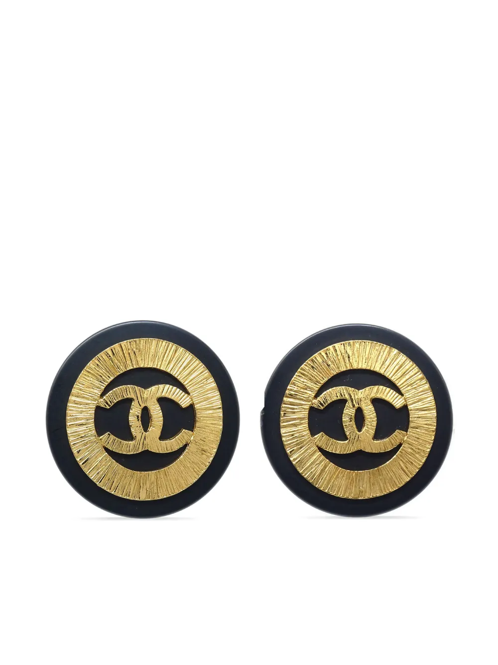 Image 1 of CHANEL Pre-Owned 1994 CC button clip-on earrings