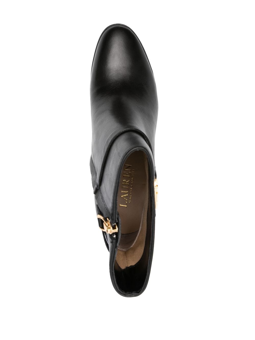 Shop Lauren Ralph Lauren Maxie 90mm Leather Boots In Black