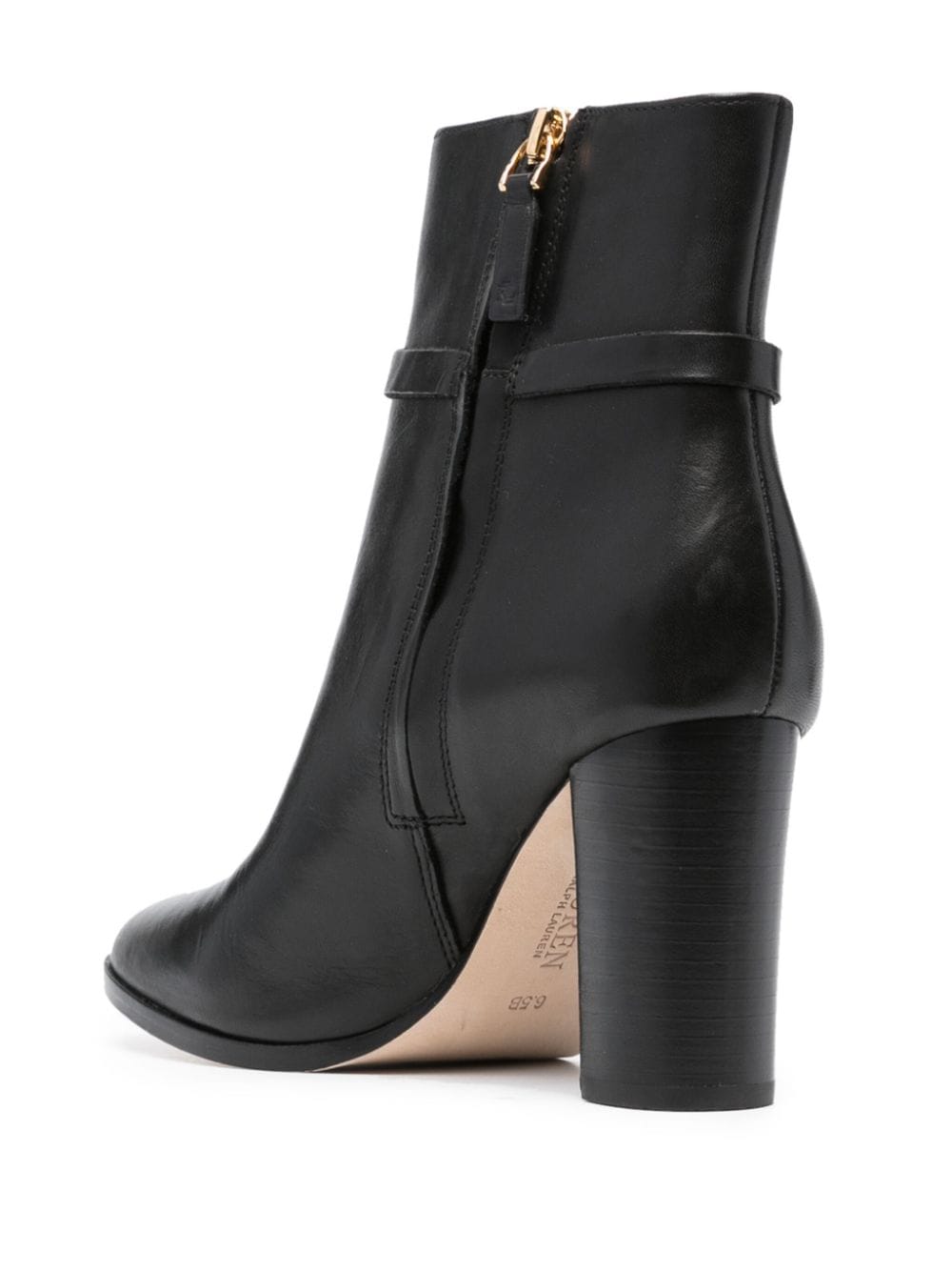 Shop Lauren Ralph Lauren Maxie 90mm Leather Boots In Black