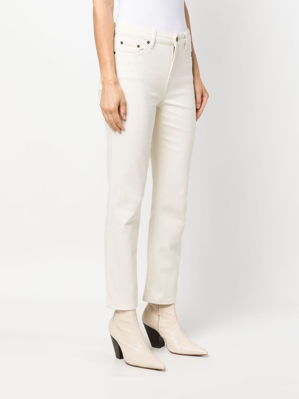 High-rise Straight Ankle Jean In Cream Wash