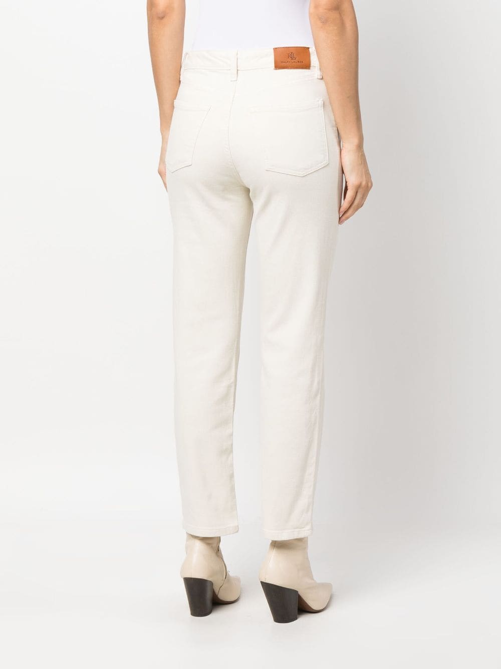 High-rise Straight Ankle Jean In Cream Wash