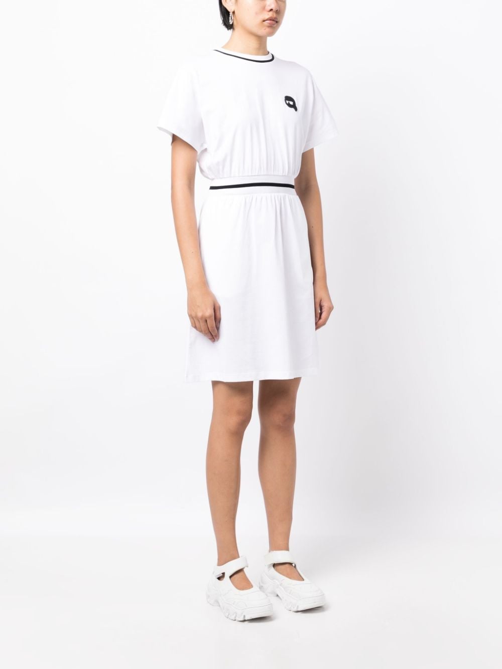 Shop Karl Lagerfeld Karl-print T-shirt Dress In White