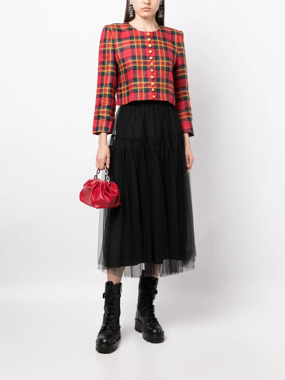 Saint Laurent Pre-Owned 1990-2000s kraagloos jack - Rood
