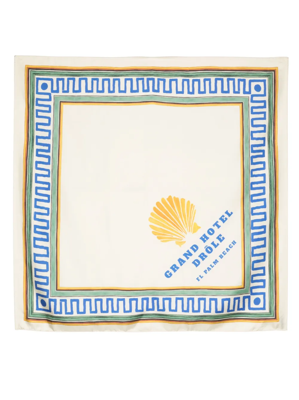 Drôle De Monsieur logo-print silk scarf - Neutrals