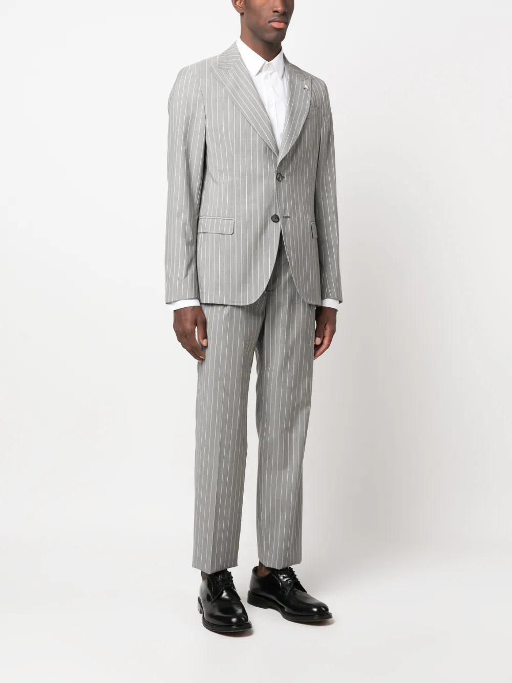 Manuel Ritz Pinstripe-pattern Single-breasted Suit In Grau