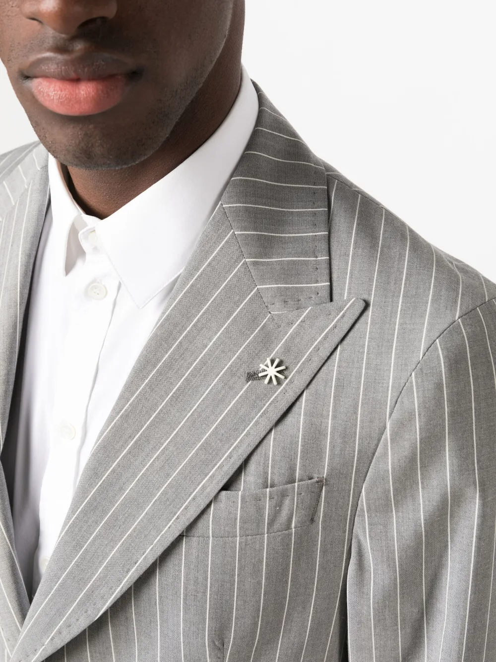 Manuel Ritz Pinstripe-pattern Single-breasted Suit In Grau