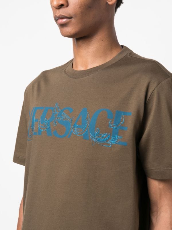 Versace Barocco Silhouette logo-print T-Shirt - Farfetch