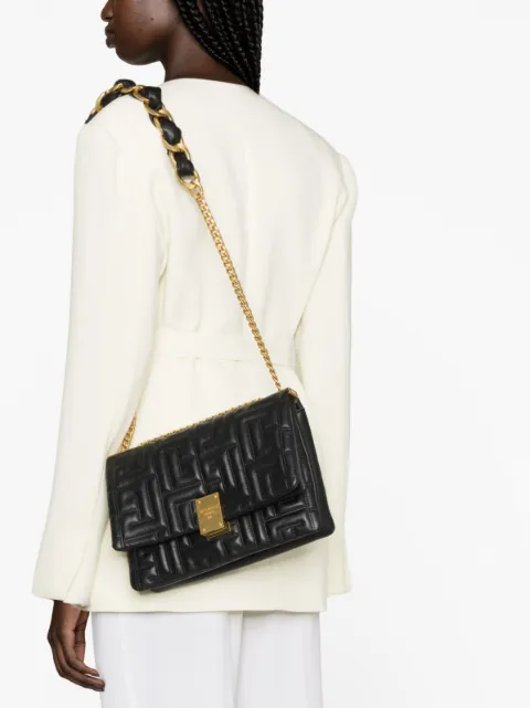 Balmain 1945 logo-embossed crossbody bag BN1BK779LNQD - 2