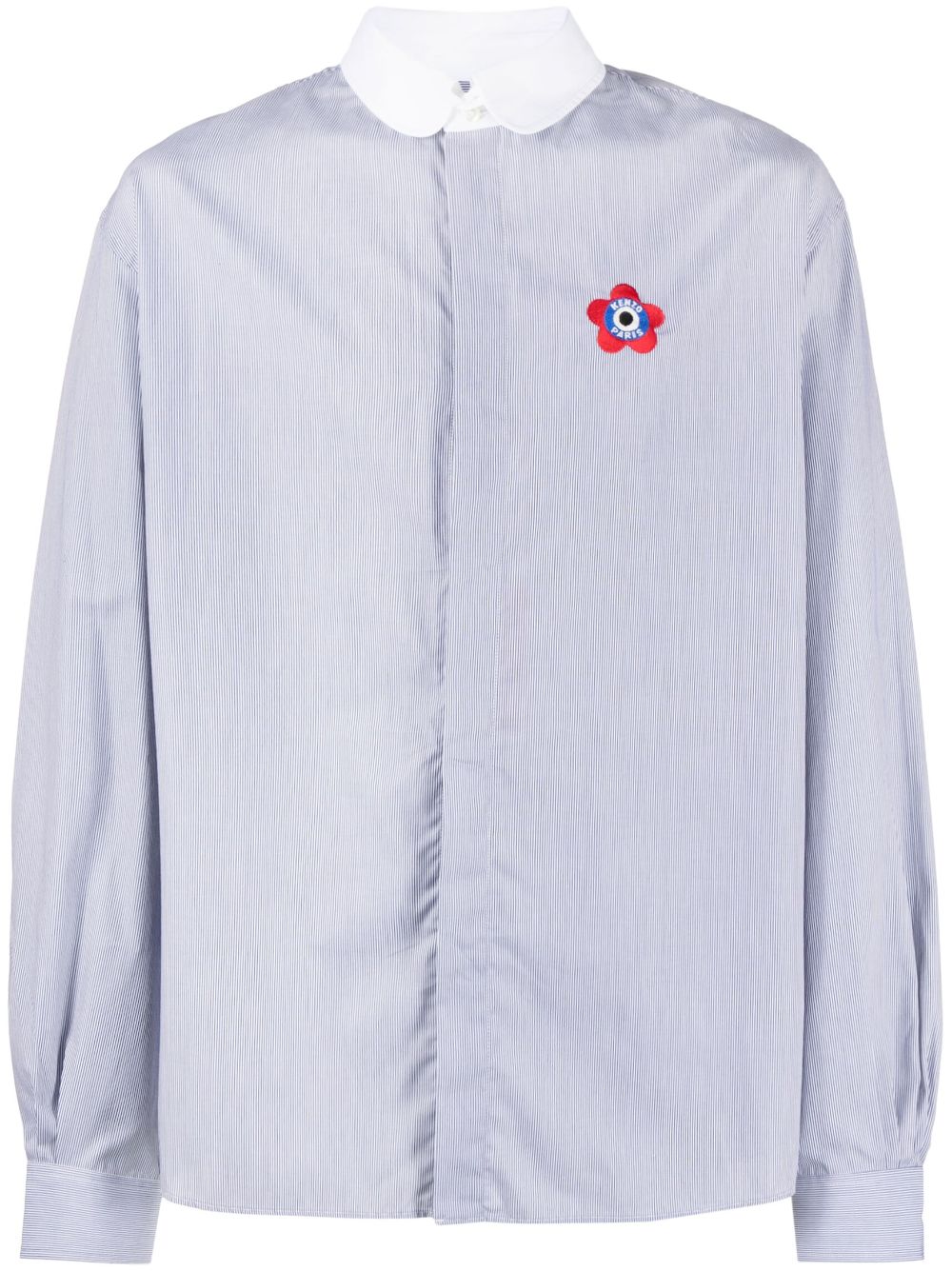 Image 1 of Kenzo camisa con motivo de rayas y logo bordado