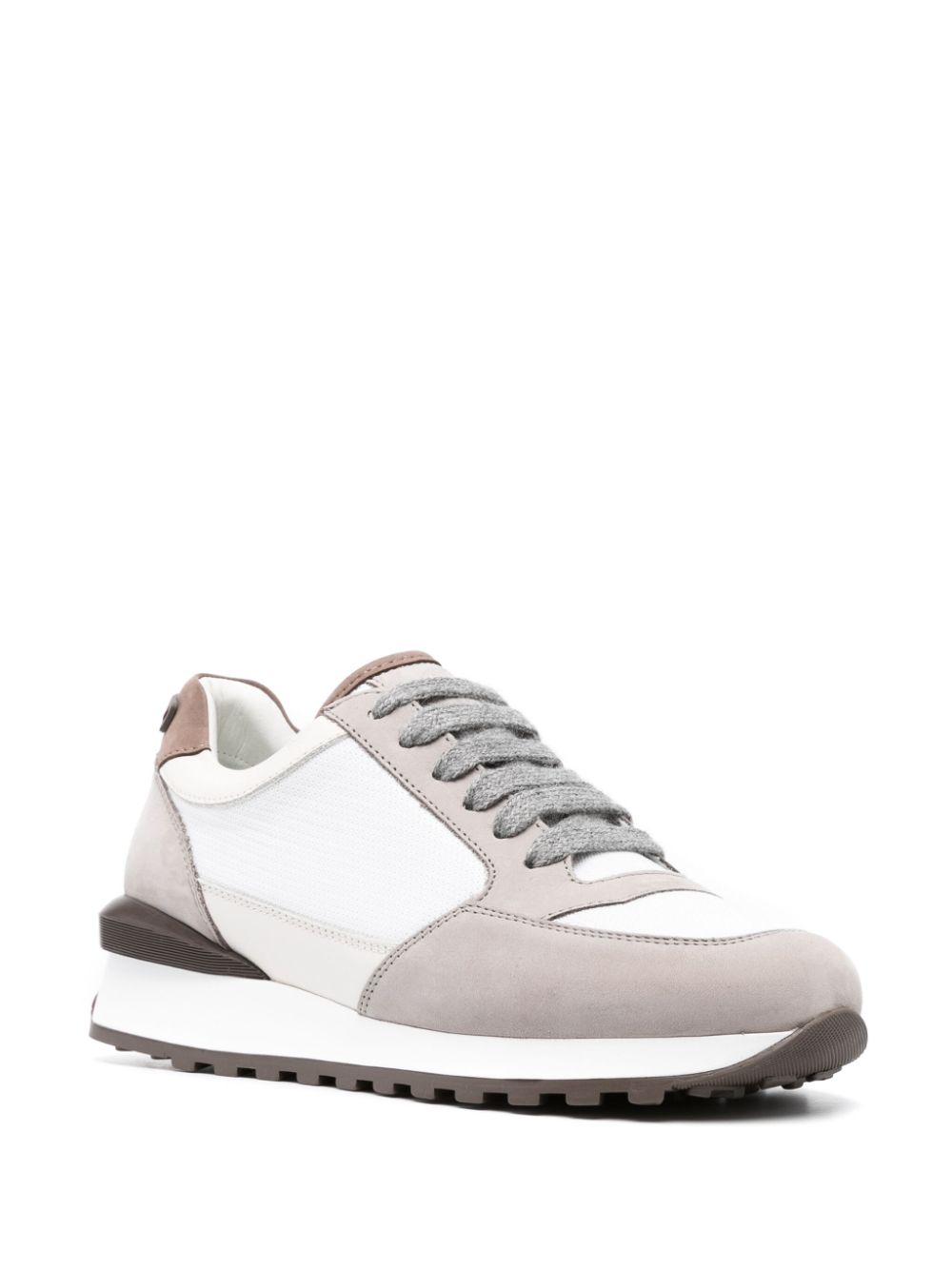 Peserico lace-up leather sneakers - Wit