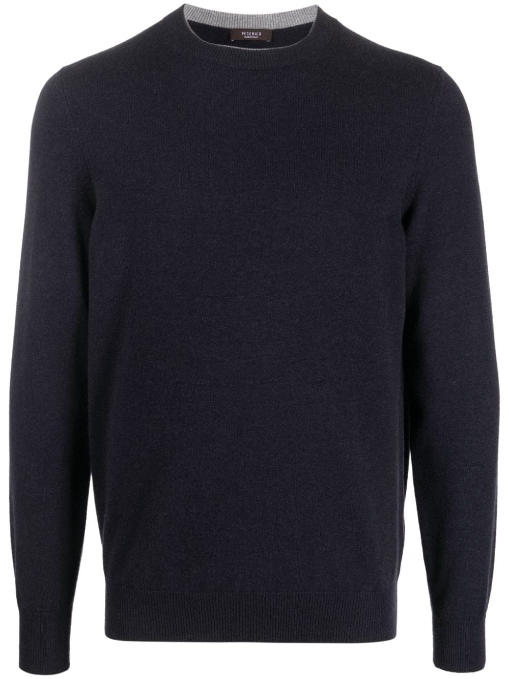 Peserico Round-neck Long-sleeved Jumper In Blue