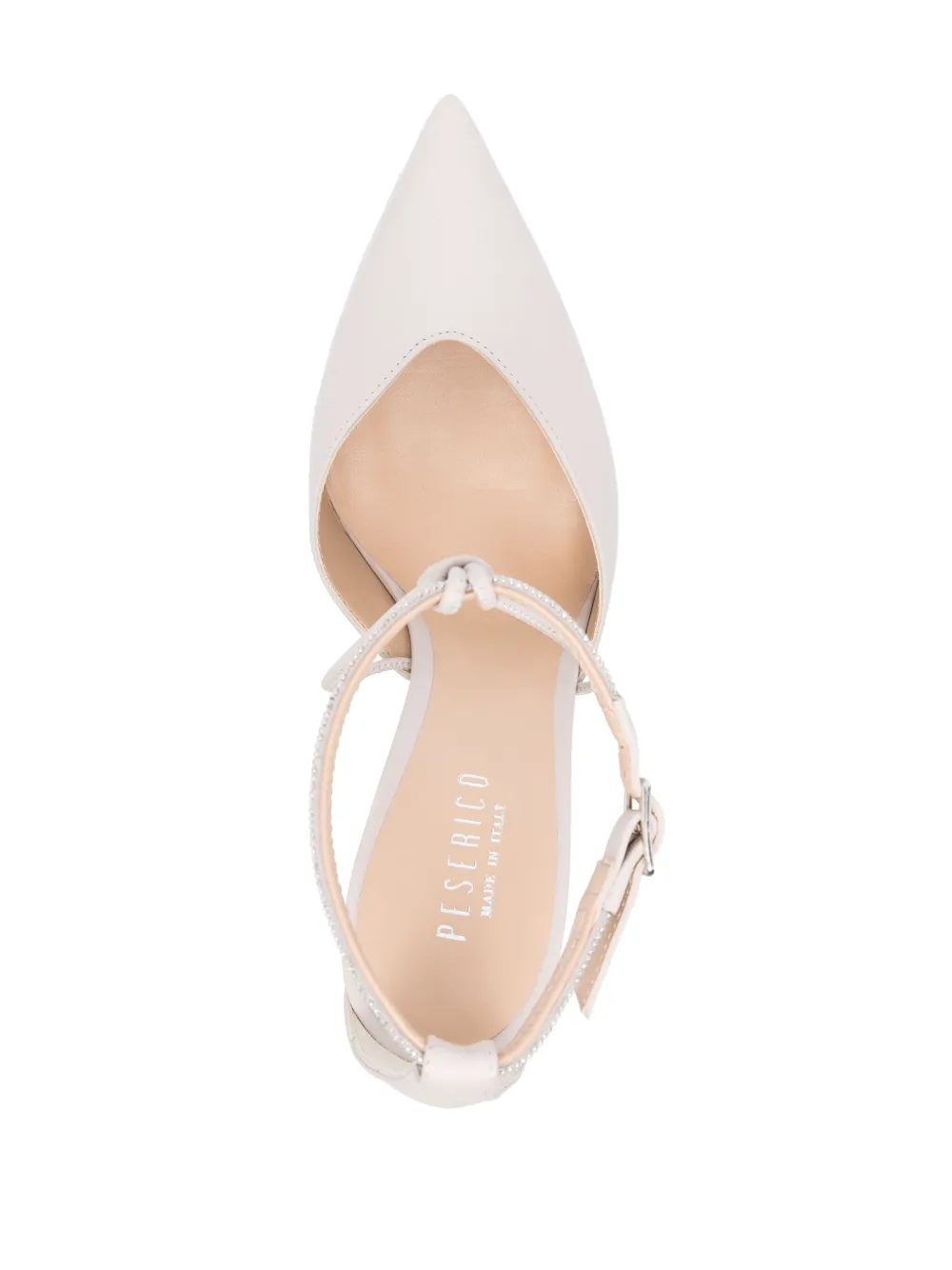 Rhinestone-Embellished Leather Pumps