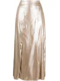 Peserico laminated-twill midi skirt - Neutrals