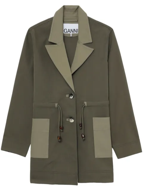 GANNI Twill-Jacke mit Kordelzug