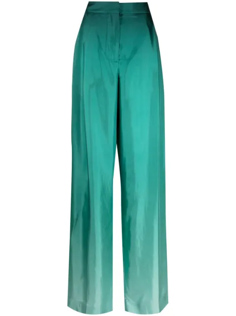 Oscar de la Renta ombré-effect silk palazzo trousers