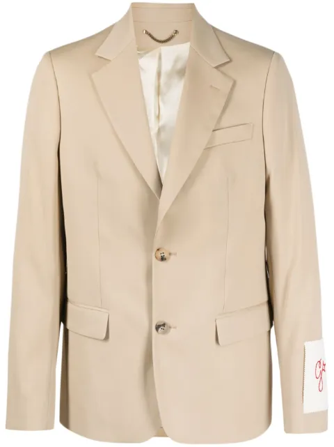 Golden Goose logo-patch virgin-wool blazer