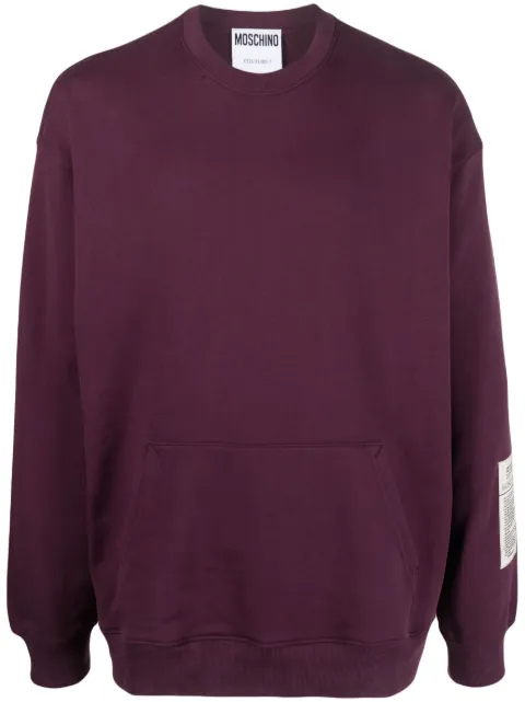 Moschino logo-patch organic cotton sweatshirt
