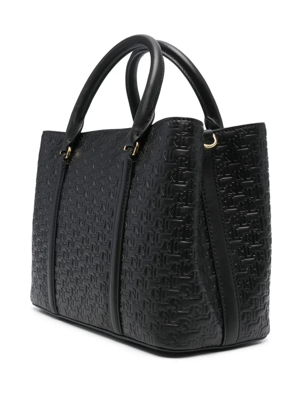 Lauren Ralph Lauren Small Marcy Leather Tote Bag In Black ModeSens