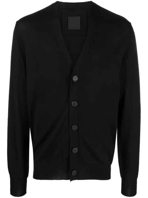 Givenchy intarsia knit Logo Wool Cardigan Black FARFETCH CA