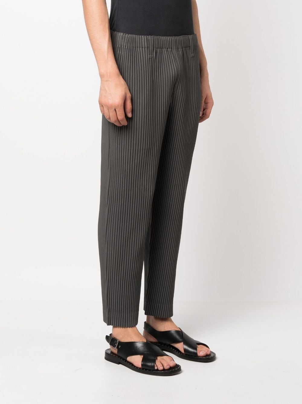 Grey Basics Pleated Trousers by Homme Plissé Issey Miyake on Sale