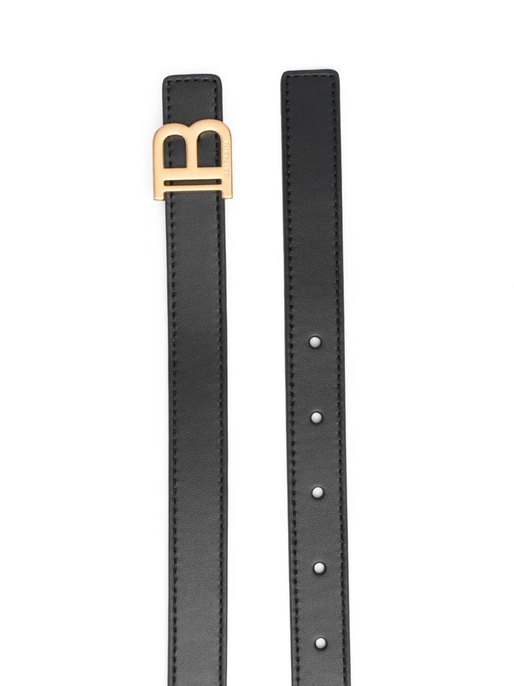 Shop Balmain Logo-buckle Belt In Black