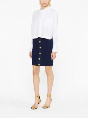 【送料&関税込】Balmain Monogram Wool Pencil Skirt With Zip BALMAIN Monogram Jacquard Zip-Front Pencil Skirt | Holt Renfrew