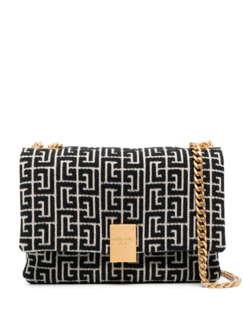 Balmain 1945 monogram-jacquard shoulder bag Women