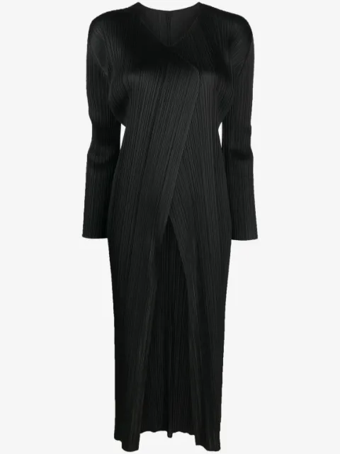 Pleats Please Issey Miyake плиссированное однобортное пальто