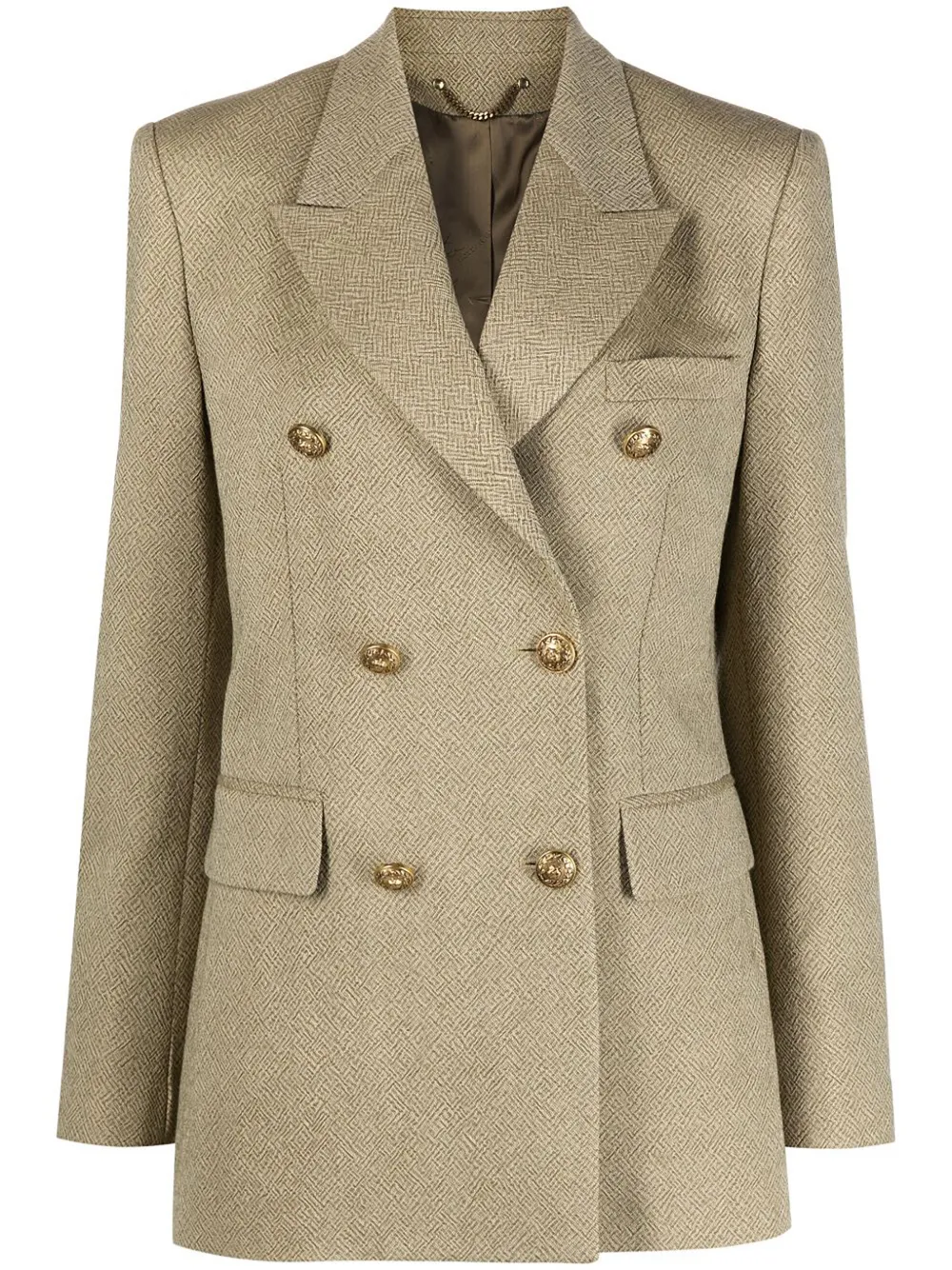 Golden Goose Double-breasted Blazer With Jacquard Pattern In Neutrals