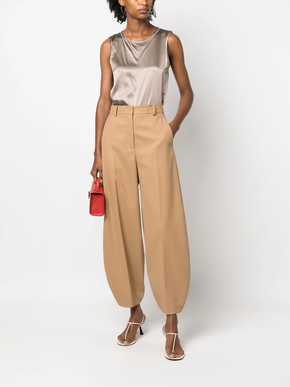 Peserico Mouwloze top - Beige