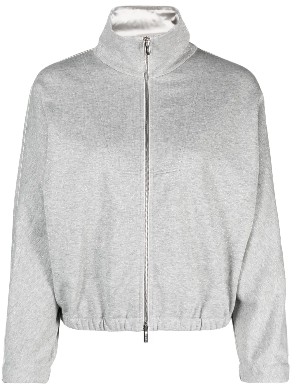 Peserico mélange-effect zip-up fleece sweatshirt - Grigio
