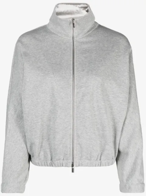 Peserico mélange-effect zip-up fleece sweatshirt