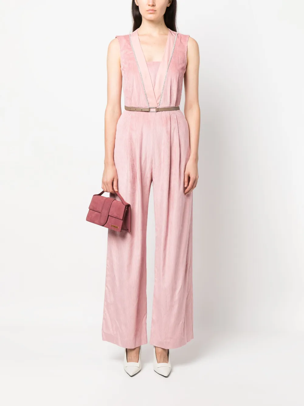 Peserico corduroy sleeveless jumpsuit - Roze