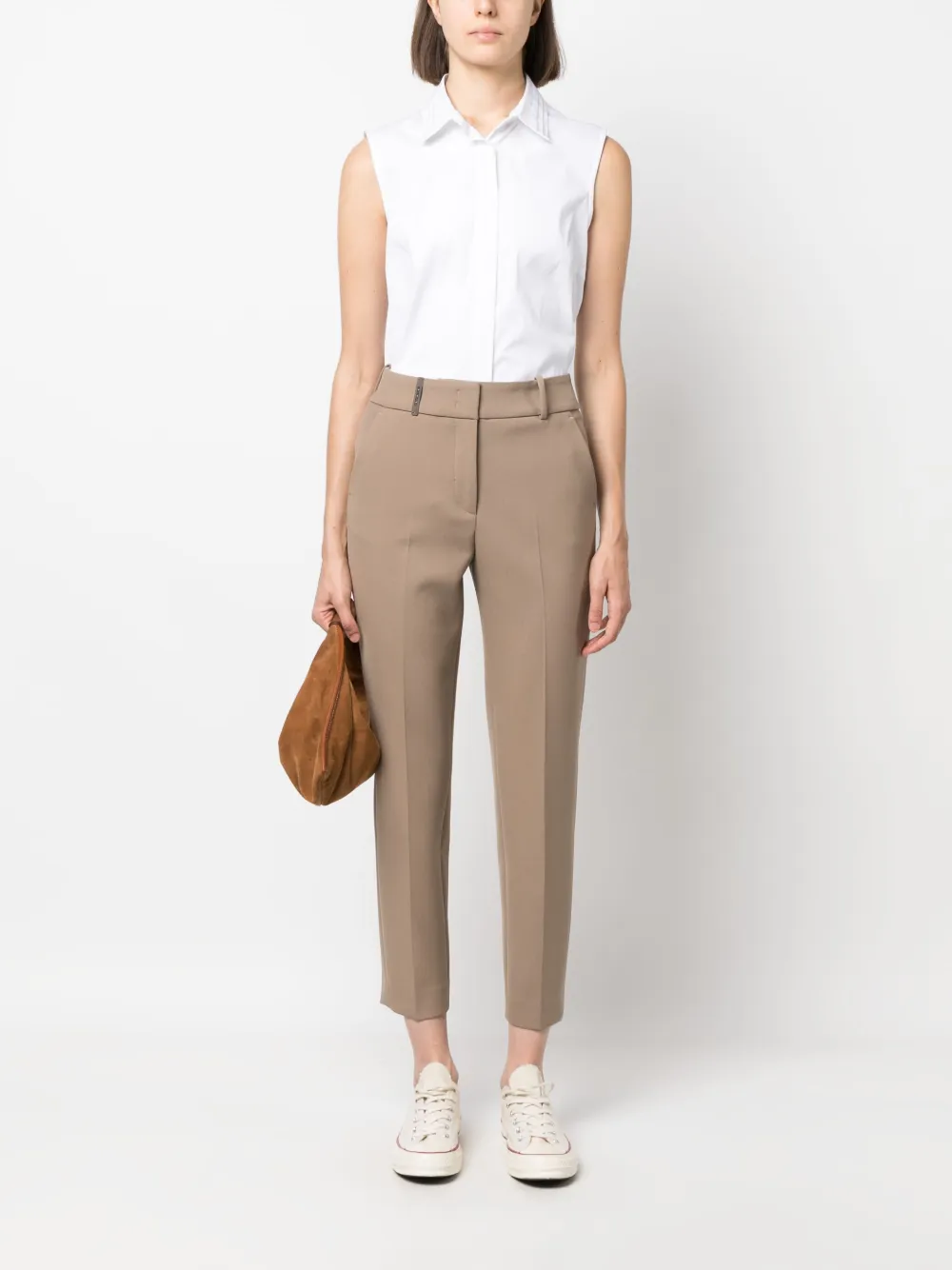 Peserico Mouwloze blouse - Wit