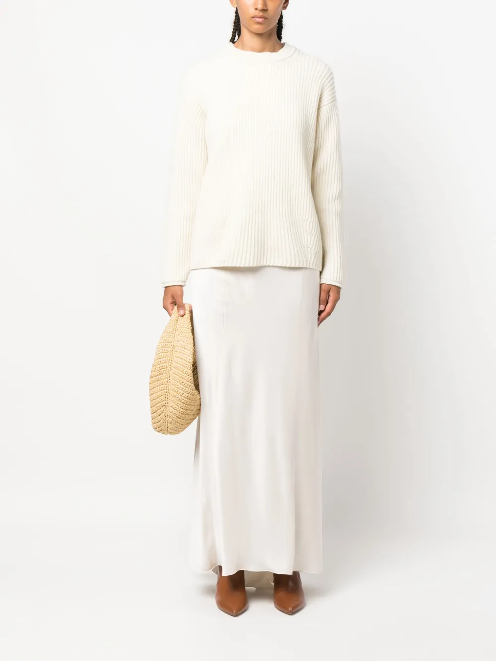Peserico Satijnen maxi-rok - Beige