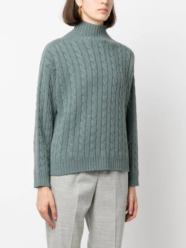 Cable knit high deals neck jumper