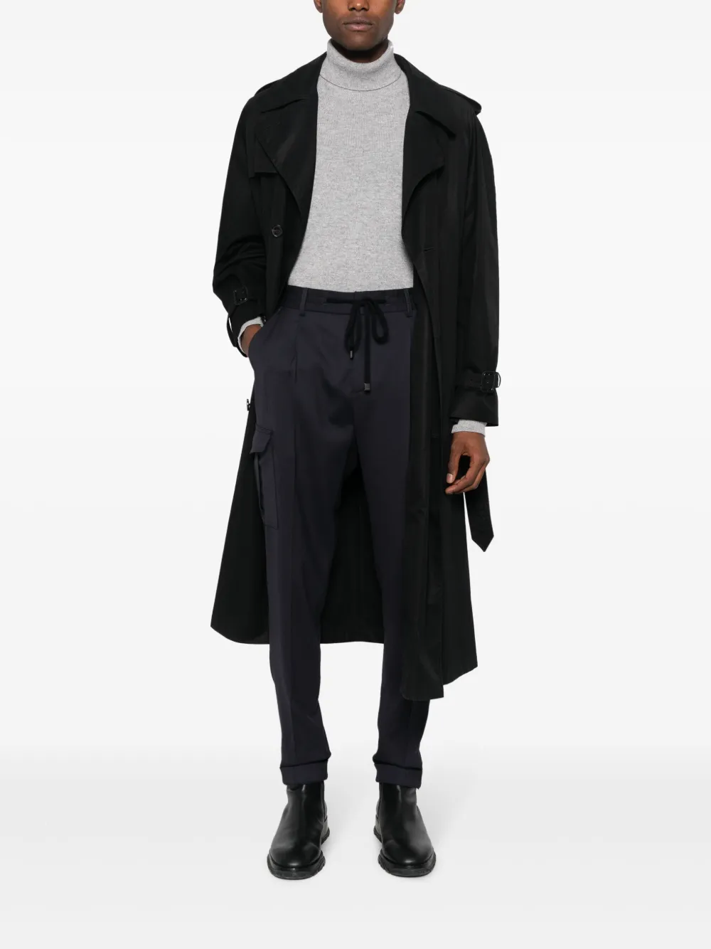 Peserico wool-blend cargo tapered trousers - Blauw