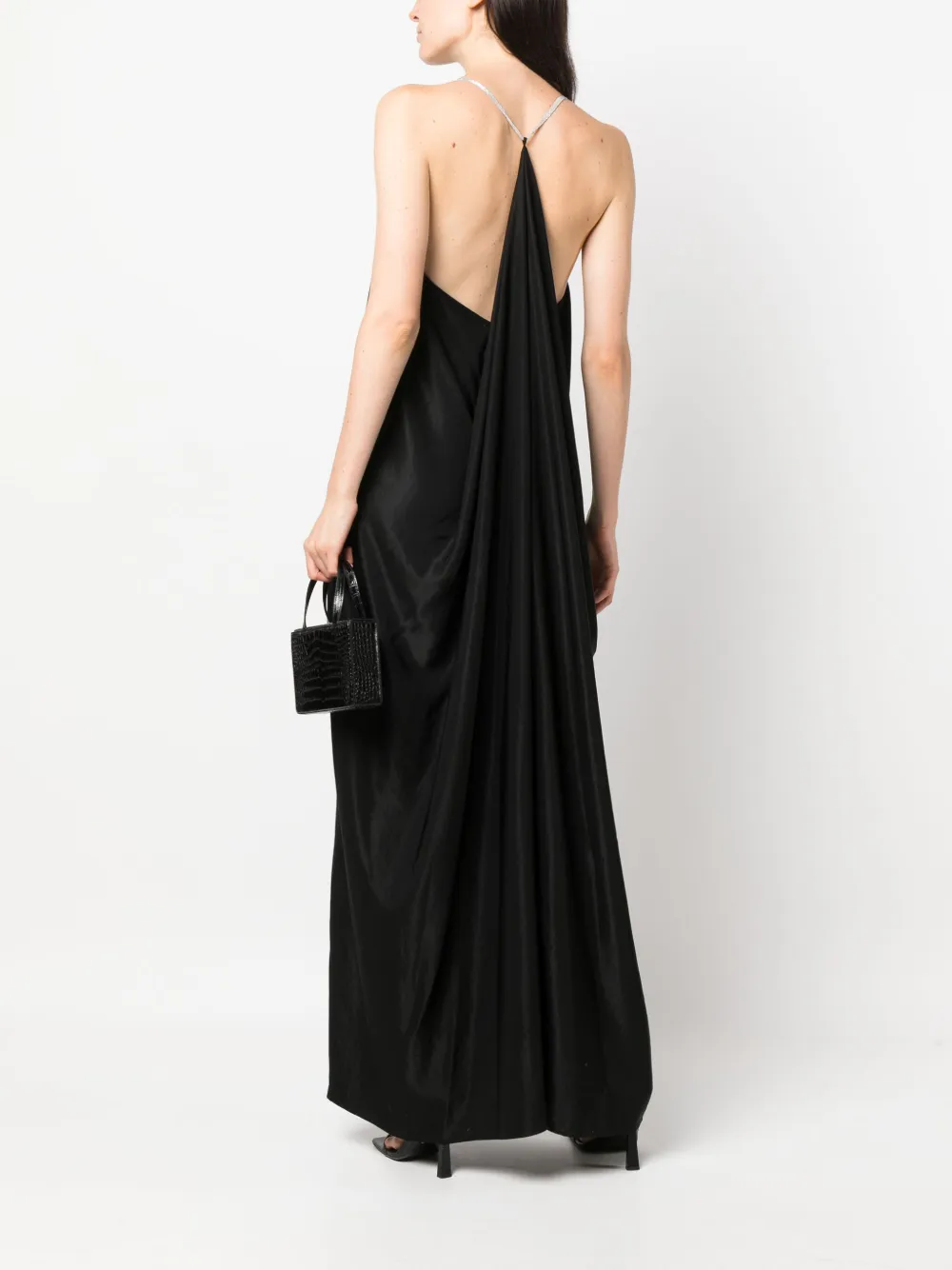 Peserico Gedrapeerde maxi-jurk - Zwart