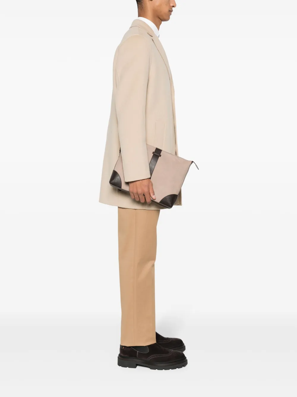 Peserico Clutch met contrasterend vlak - Bruin