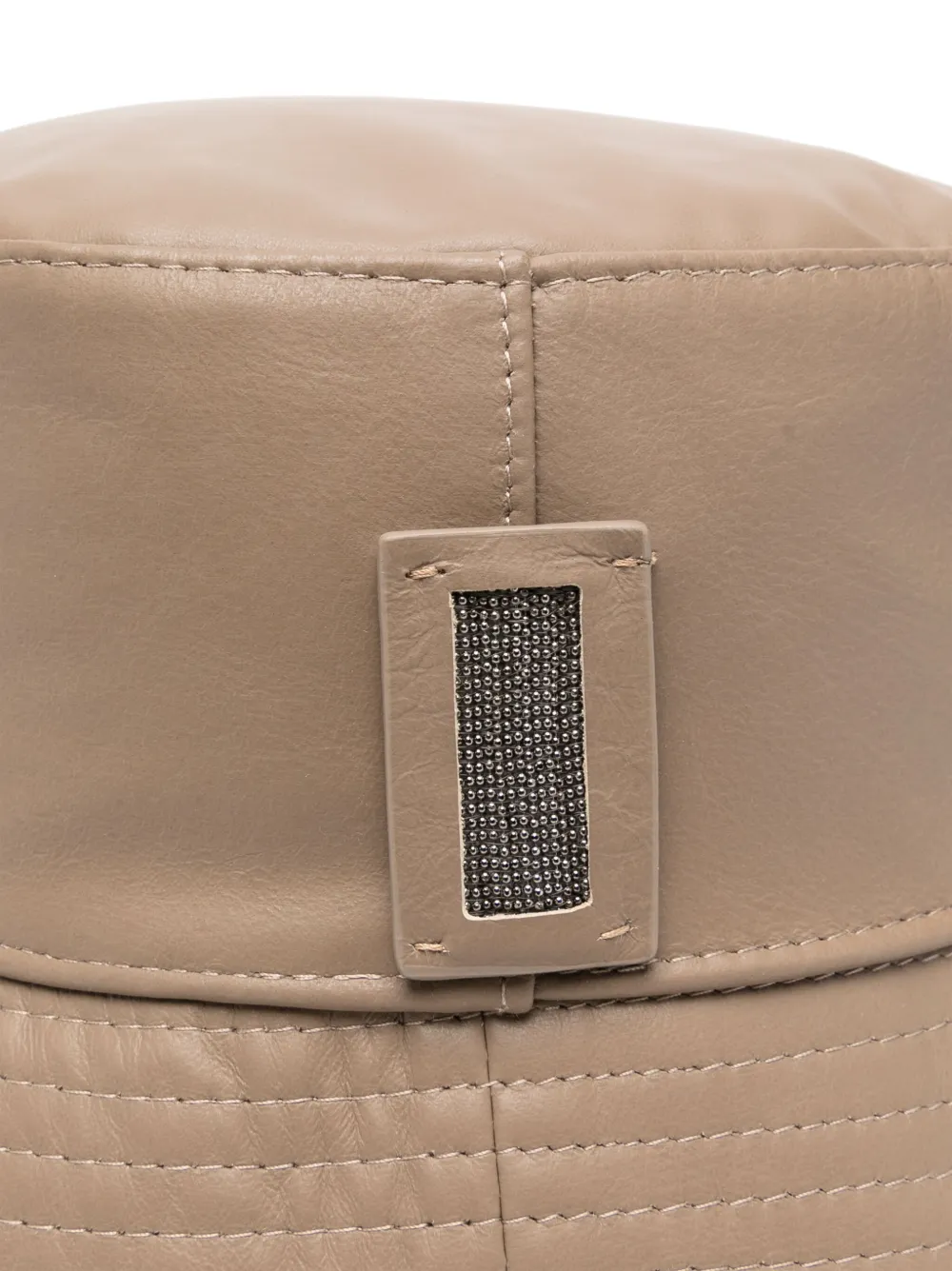 Peserico leather panelled bucket hat - Bruin