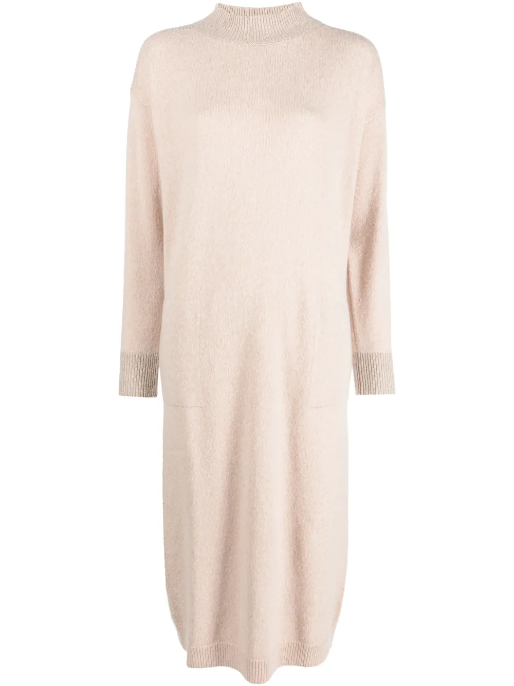 Peserico Felted Tricot Midi Dress In Pink