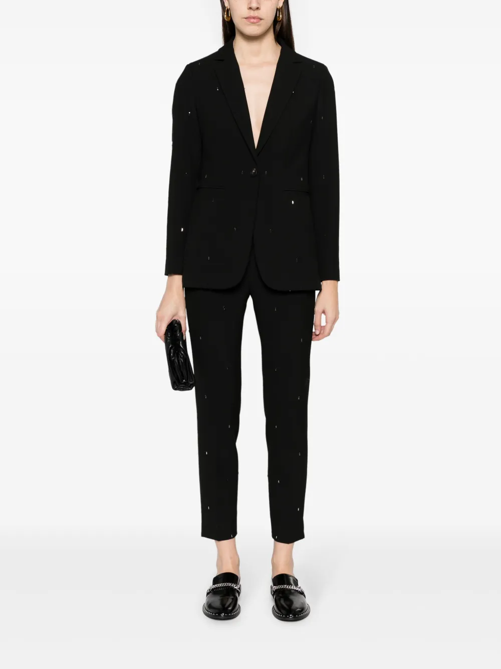 Peserico crystal-embellished single-breasted blazer - Zwart